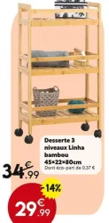 Maxi Bazar Desserte 3 niveaux Linha bambou Offres et Promotions