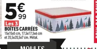 Centrakor Boîtes carrées Offres et Promotions