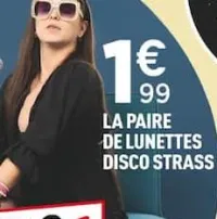 Centrakor La paire de lunettes disco strass Offres et Promotions