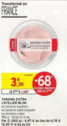 Intermarché L'ATELIER BLINI Tarama extra 180 g Offres et Promotions