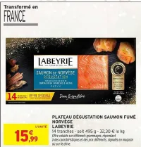 Intermarché LABEYRIE Plateau dégustation saumon fumé norvège 495 g Offres et Promotions