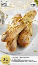 Intermarché Baguettes constance x4 1 kg Offres et Promotions