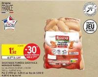 Intermarché MONIQUE RANOU Saucisses fumées cocktails 350 g Offres et Promotions