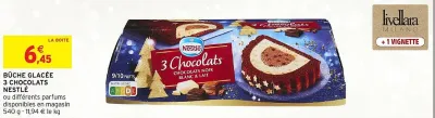 Intermarché NESTLÉ Bûche glacée 3 chocolats 540 g Offres et Promotions