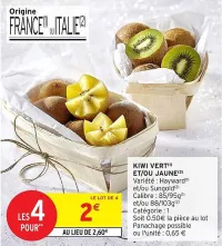 Intermarché Kiwi vert et/ou jaune Offres et Promotions