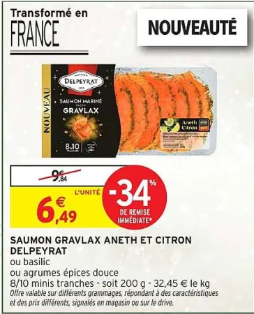 Intermarché Delpeyrat - saumon gravlax aneth et citron Offres et Promotions