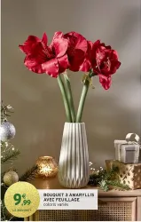 Intermarché Bouquet 3 amaryllis avec feuillage Offres et Promotions