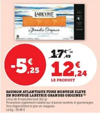 Hyper U Labeyrie - saumon atlantique fume norvege eleve en norvege grandes origines Offres et Promotions