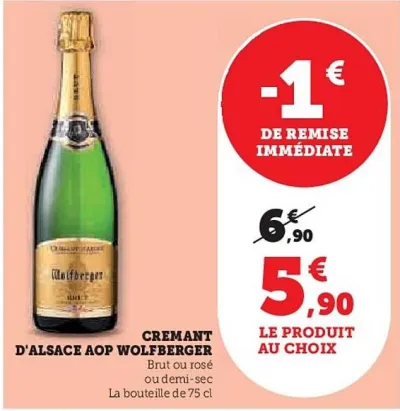 Hyper U Wolfberger - cremant d'alsace aop Offres et Promotions