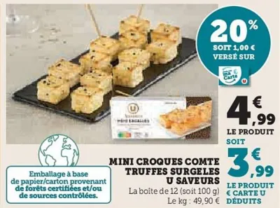 Hyper U U - mini croques comte truffes surgeles saveurs Offres et Promotions