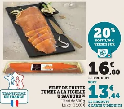 Hyper U U - filet de truite fumee a la ficelle saveurs Offres et Promotions