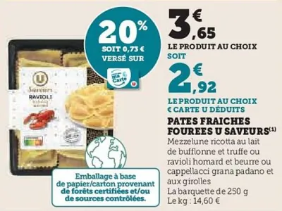 Hyper U U - pates fraiches fourees saveurs Offres et Promotions