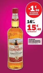 Hyper U Sir edward's - blended scotch whisky Offres et Promotions