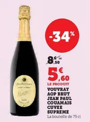 Hyper U Jean paul - vouvray aop brut coumais cuvee supreme Offres et Promotions