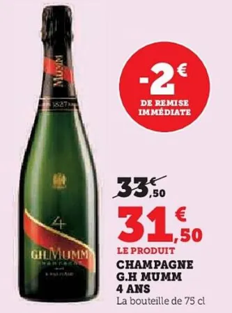 Hyper U Mumm - champagne g.h 4 ans Offres et Promotions