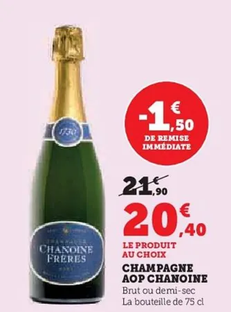 Hyper U Chanoine frères - champagne aop Offres et Promotions