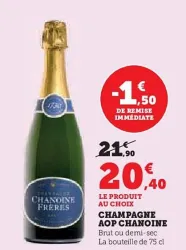 Hyper U Chanoine frères - champagne aop Offres et Promotions