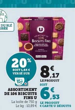 Hyper U U - assortiment de 106 biscuits fins Offres et Promotions