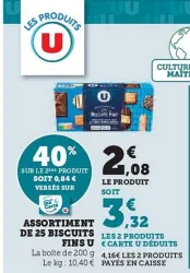 Hyper U U - assortiment de 25 biscuits fins Offres et Promotions