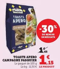 Hyper U Pasquier - toasts apero campagne Offres et Promotions