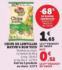 Hyper U Vico - chips de lentilles natur'&bon Offres et Promotions