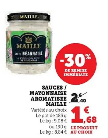 Hyper U Maille - sauces/mayonnaise aromatisee Offres et Promotions