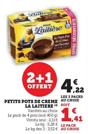 Hyper U La laitière - petits pots de creme Offres et Promotions