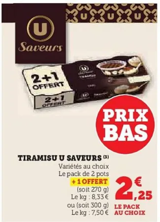 Hyper U U saveurs - tiramisu Offres et Promotions