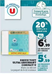 Hyper U U - essuie tout ltra absorbant compact Offres et Promotions