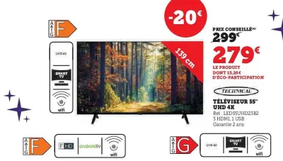 Hyper U Téléviseur 55" uhd 4k Offres et Promotions