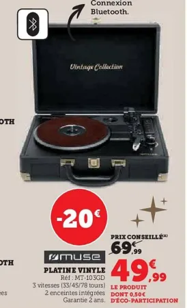 Hyper U MUSE Platine vinyle Offres et Promotions