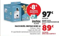 Hyper U INSTAX Pack noël instax mini 12 Offres et Promotions