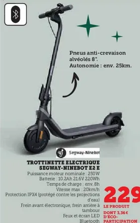 Hyper U Trottinette electrique segway-ninebot e2 e Offres et Promotions