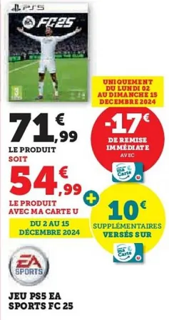 Hyper U PS5 Jeu ea sports fc 25 Offres et Promotions