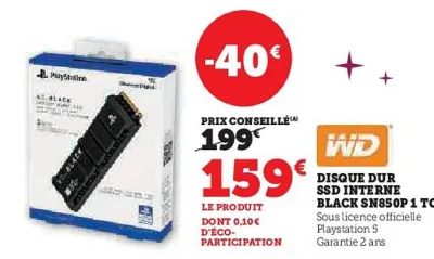 Hyper U WD Disque dur ssd interne black sn850p 1 to Offres et Promotions