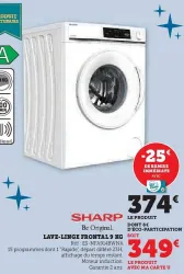 Hyper U SHARP Lave-linge frontal Offres et Promotions