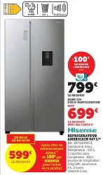 Hyper U HISENSE Refrigerateur americain Offres et Promotions