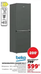 Hyper U BEKO Refrigerateur combine 316 L Offres et Promotions