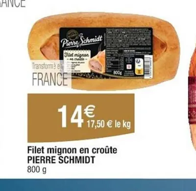 Cora PIERRE SCHMIDT Filet mignon en croûte 800 g Offres et Promotions