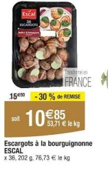 Cora ESCAL Escargots à la bourguignonne 202 g Offres et Promotions