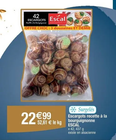 Cora ESCAL Escargots recette à la bourguignonne 437 g Offres et Promotions