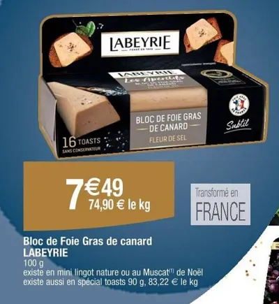 Cora LABEYRIE Bloc de Foie Gras de canard 100 g Offres et Promotions