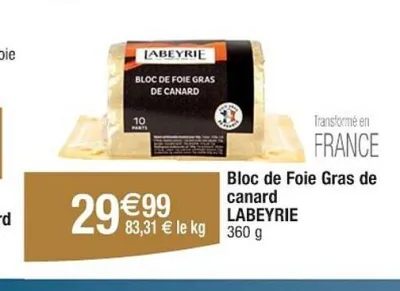 Cora LABEYRIE Bloc de Foie Gras de canard 360 g Offres et Promotions