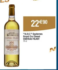 Cora CHÂTEAU FILHOT A.O.C Sauternes Grand Cru Classe Offres et Promotions