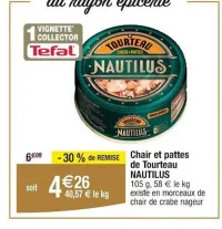 Cora NAUTILUS Chair et pattes de Tourteau 105 g Offres et Promotions