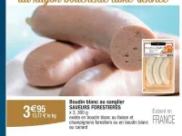 Cora SAVEURS FORESTIERES Boudin blanc au sanglier 300 g Offres et Promotions