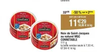 Cora CONNETABLE Noix de Saint-Jacques au naturel 111 g Offres et Promotions