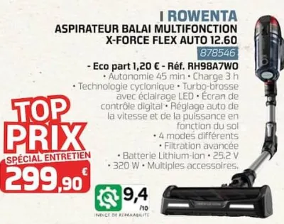 Eureka ma maison ASPIRATEUR BALAI MULTIFONCTION X-FORCE FLEX AUTO 12.60 Offres et Promotions