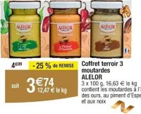 Cora ALELOR Coffret terroir 3 moutardes 3 x 100 g Offres et Promotions