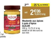 Cora ALELOR Moutarde aux epices a pain d'epice 200 g Offres et Promotions